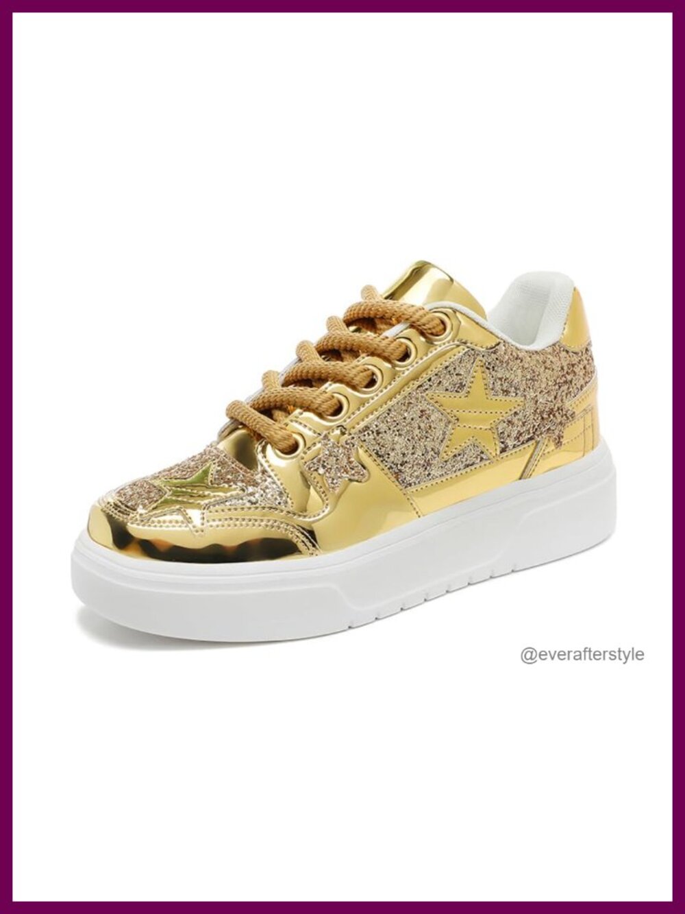 Platform Glitter Sparkly Sequin Disco Sneakers Lace-Up Casual Party Fashion